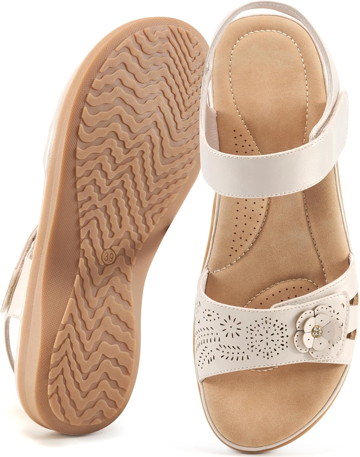 FUDYNMALC Womens Sandals - Comfortable Slip On