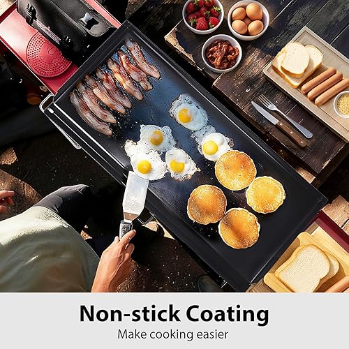 Miniatura 127 de Utheer Plancha reversible de cerámica de aluminio de 16.3 x 13 pulgadas, 50% más ligera, placa de parrilla plana y acanalada antiadherente 2 en 1