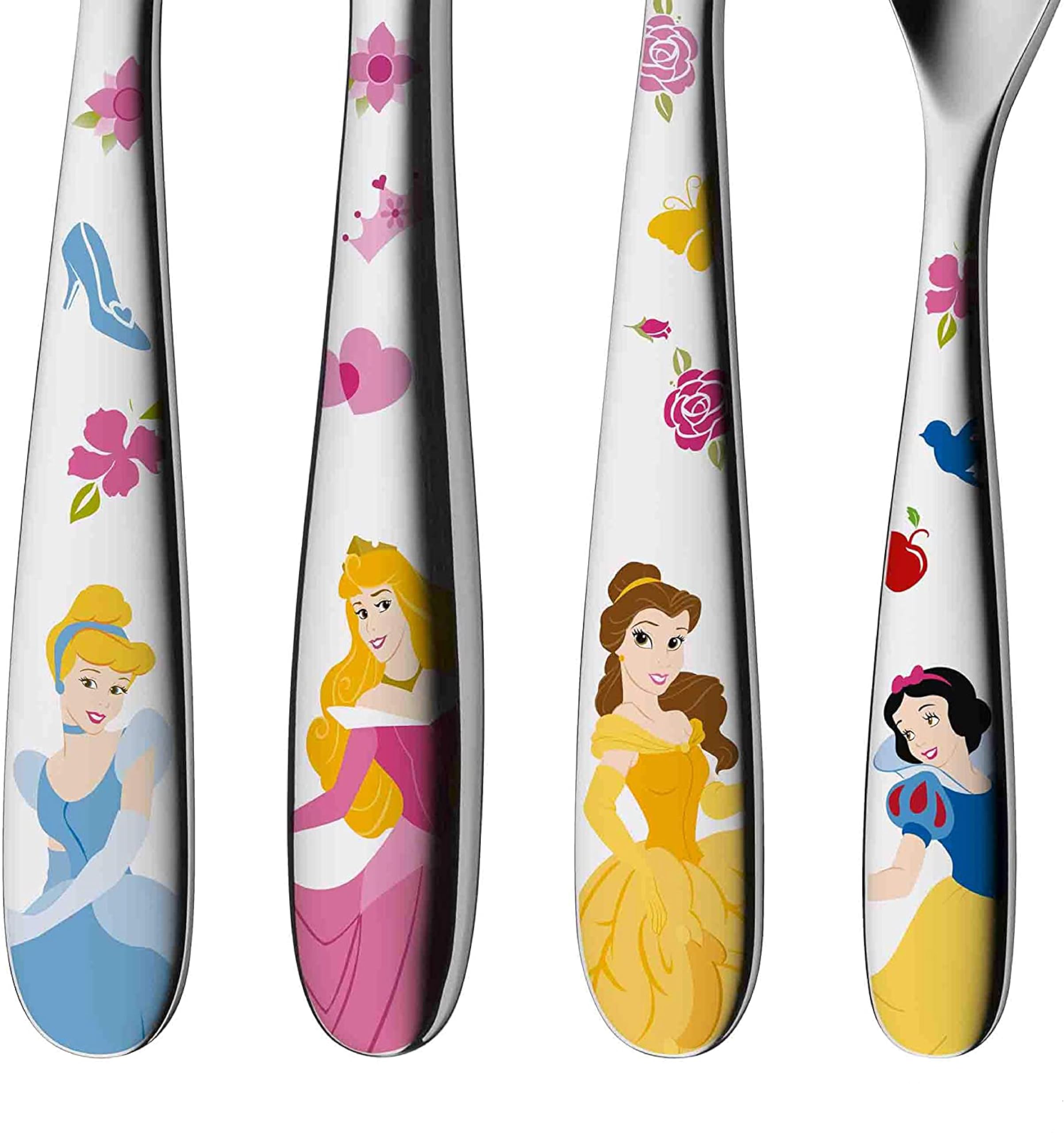 Regalo Grabado - Cubiertos Infantiles WMF Princesa Disney Personalizados | Grabados con Nombre y Fecha | Acero Inoxidable 18/10, para Aprender a Comer solito, Bautizo, Cumpleaños