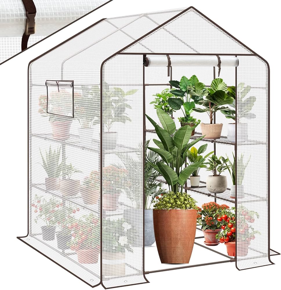 Serre De Jardin Sekey XXL 200x145x145cm Avec 10 Étagères - Serre Tomates Stable Et Résistante Hiver