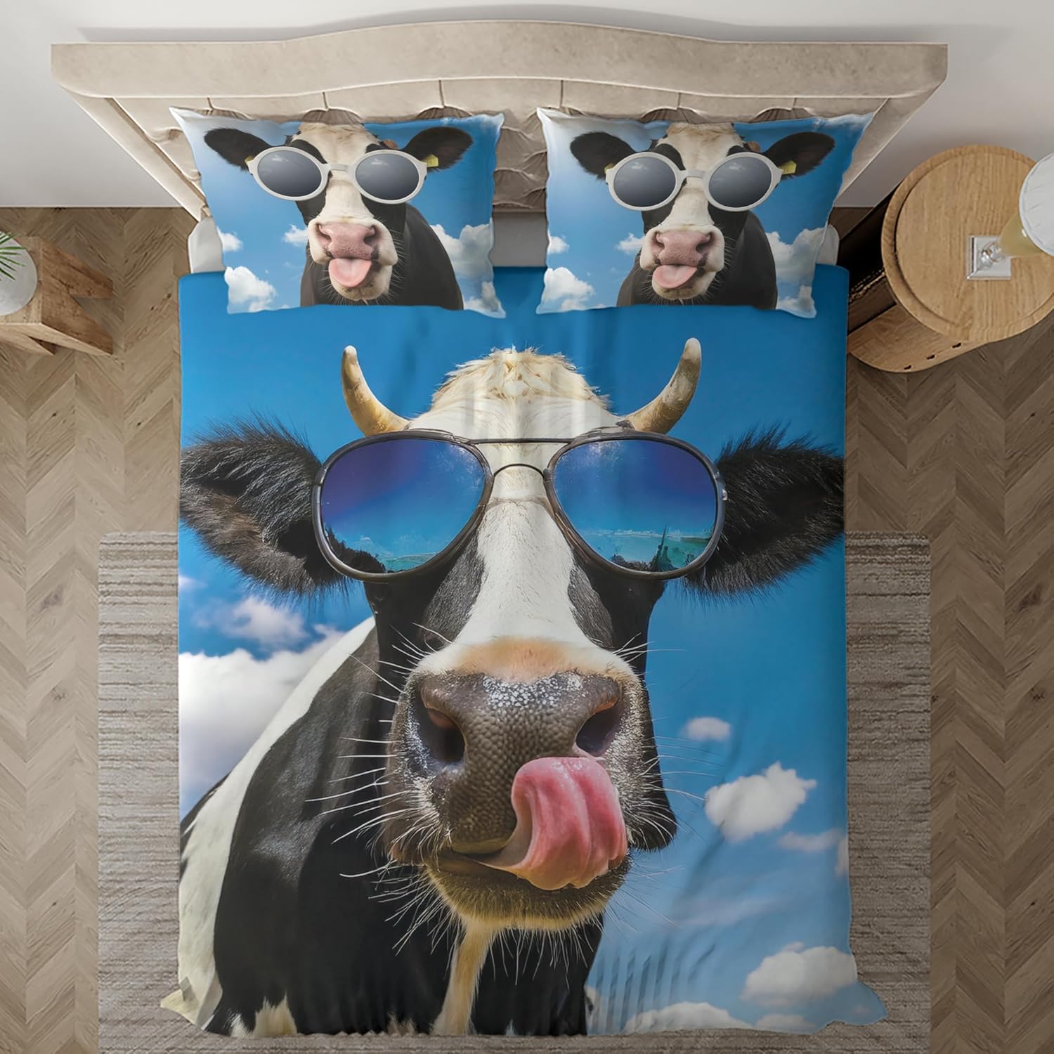 ThuhaTree Store Cow Animal Lovers Bedding Set – Cow Theme for Lovers