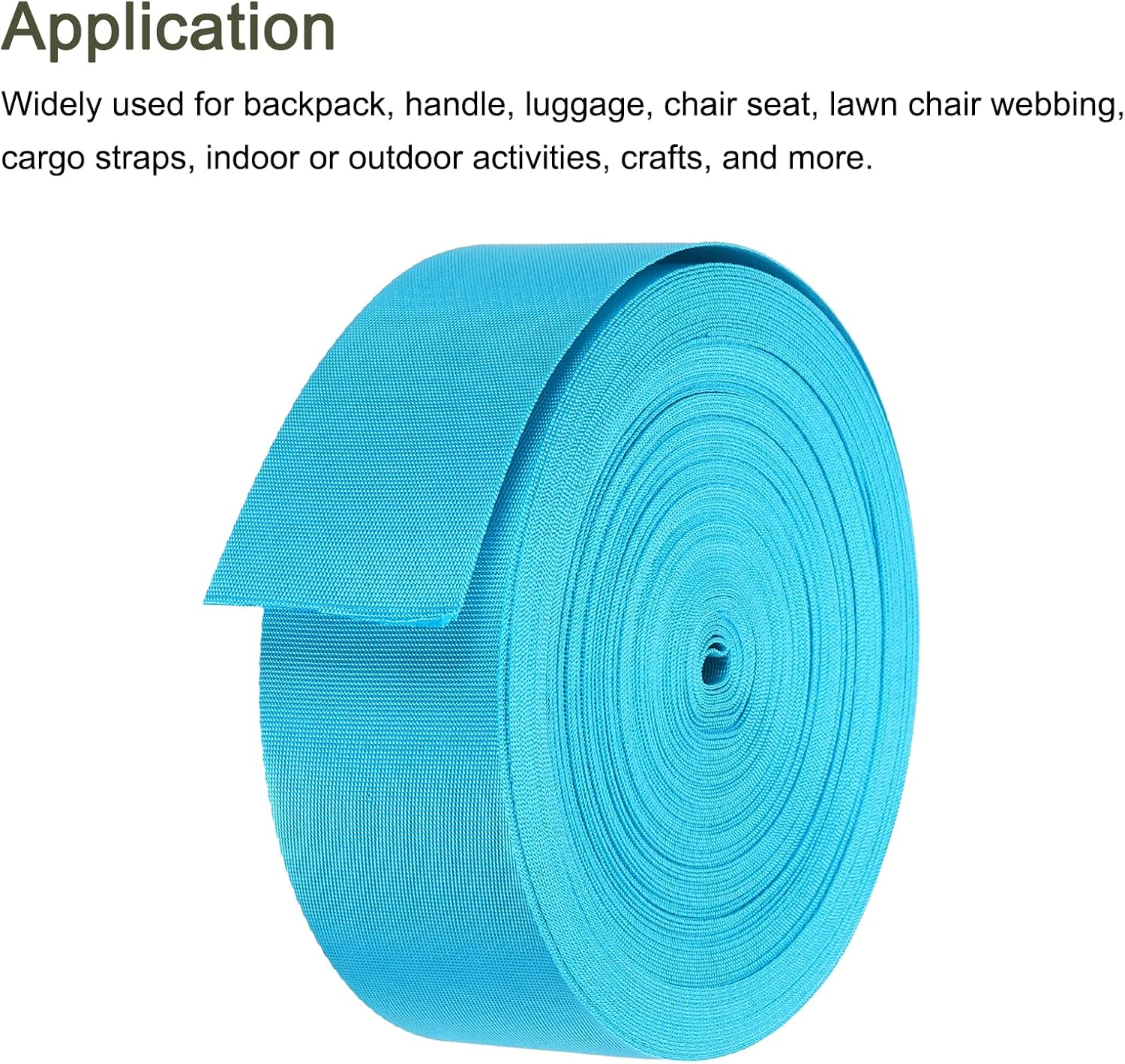 MECCANIXITY Flat Nylon Webbing Strap 2 Inch 25 Yards Polypropylene Webbing Deep Blue for Backpack, Luggage-Rack, Outdoor Climbing, DIY Craft