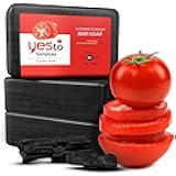 Yes To Tomatoes Charcoal Bar Soap with Tomato Extracts & Sunflower Seed Oil - Detoxifying Face & Body Soap for Men, Women, and Teens, 6 oz - Paraben-Free (Pack of 3)