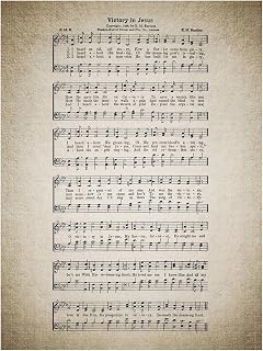 Vintage Hymnody Wall-Art - Sheet Music Design Poster, Inspirational Decor for Musician Gift, Home, Office, Living Room(Unframed,08x12inch(20x30cm))