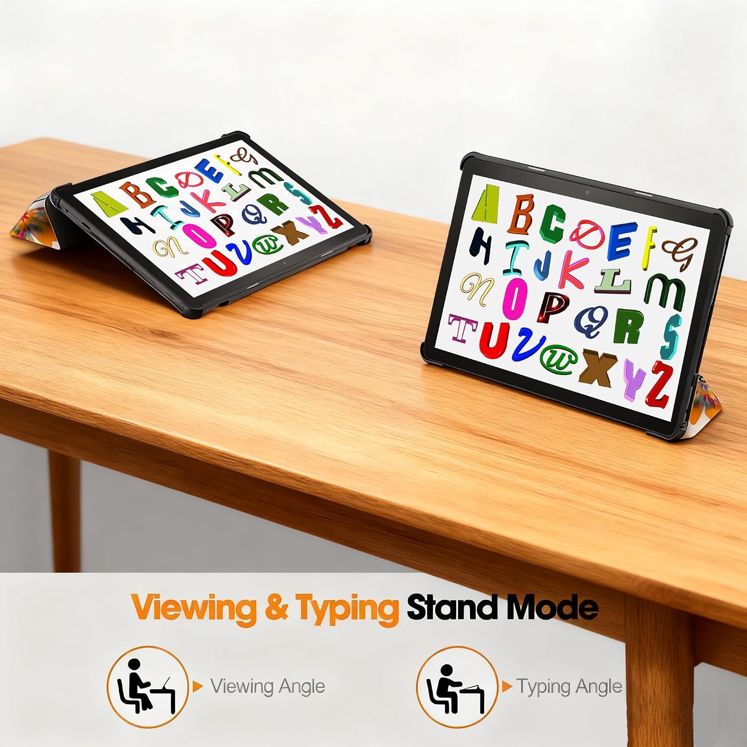 Smart Trifold Stand Case for TabletHDFlre HD 8 & 8 Plus Tablet 2024/2022/2020 (14/12/10th Gen) with Soft TPU Back and Auto Wake/Sleep Also for 10in Sony Nokia Samsung-Colorful image 3