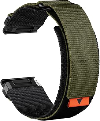 Abanen Rugged Nylon Quick Fit 22mm Watch Bands for Garmin Fenix 8 47mm / epix Pro 47mm /Fenix 7/6/5, Adjustable Weave Ballistic Nylon Webbing Wrist Strap for Intinct 3 45mm