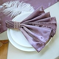 Vista 36 de Efavormart - Paquete de 5 servilletas de satén sin costuras, resistentes a las arrugas, 20 x 20 pulgadas