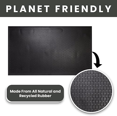 Miniatura 2 de Tapete para piso de hule comercial con raspador estilo laberinto, contra la fatiga, duradero, 3 x 5 pies