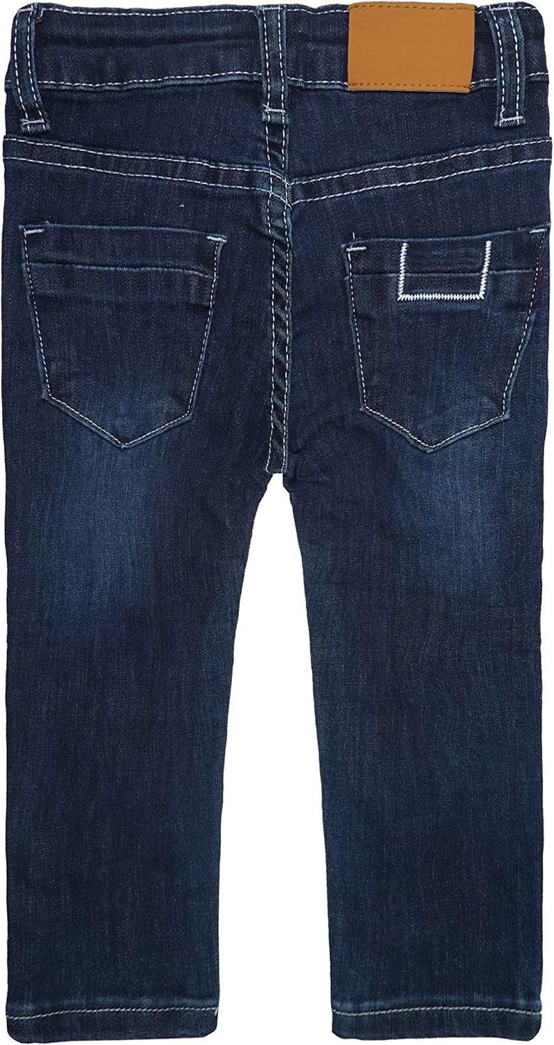 KIDSCOOL SPACE Little Girls Boys Jeans,Elastic Band Inside Ripped Straight Fit Stretchy Soft Denim Pants