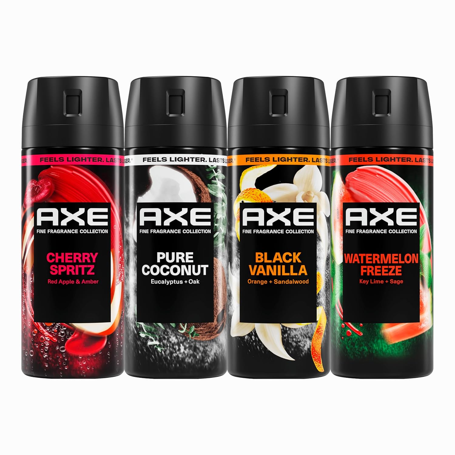 AXE Body Spray Touch of Sweetness 4 Count Stay fresh for 72 hours Aluminum Free 2.9 oz