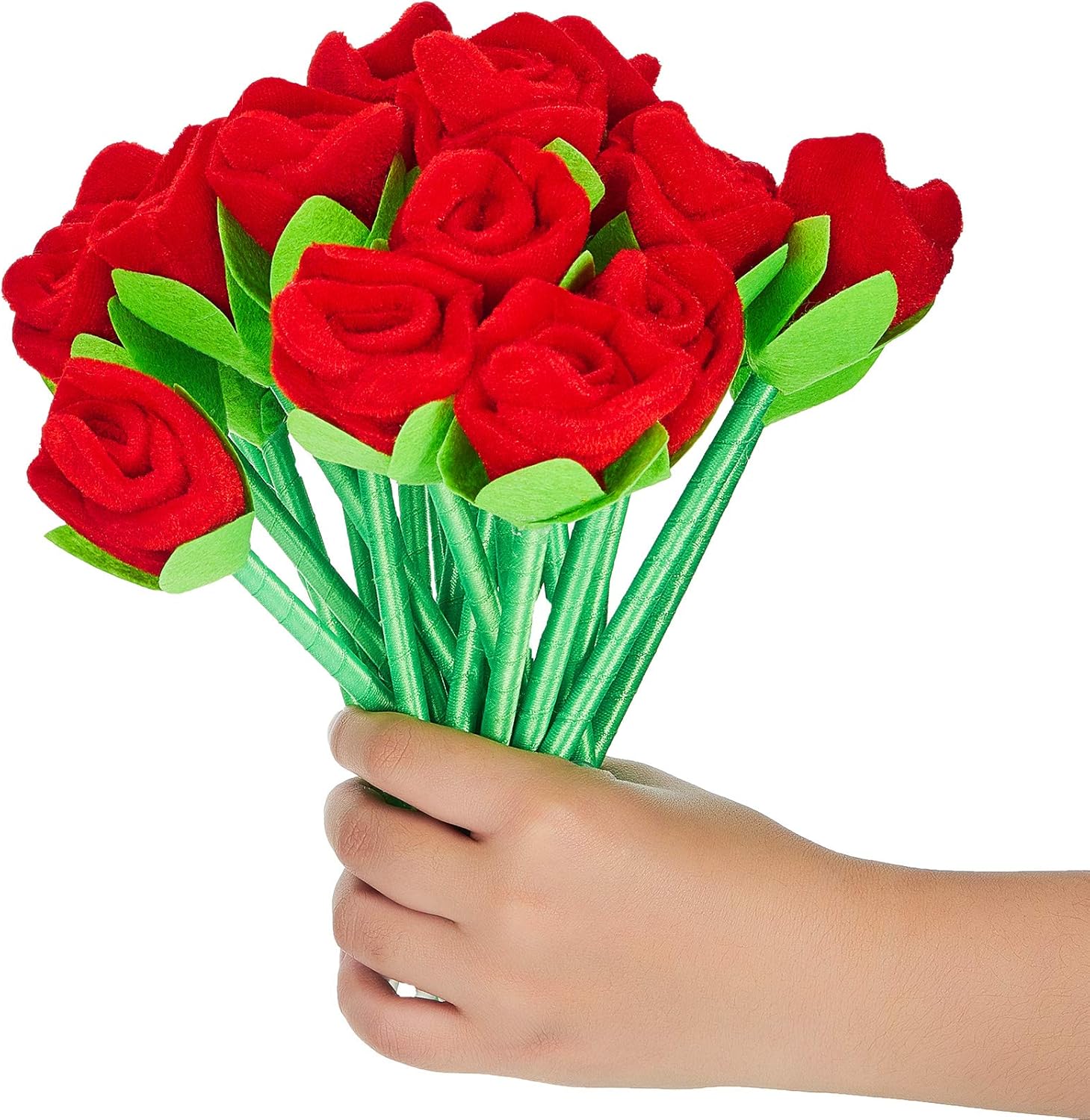 Zonon Valentine‘s Day Rose Pens Plush Flower Ballpoint Pens for Girls Teens Adults Girlfriend Wife Mother Birthday Valentines Presents Gifts Party Favor Office Supplies (60 Pieces)