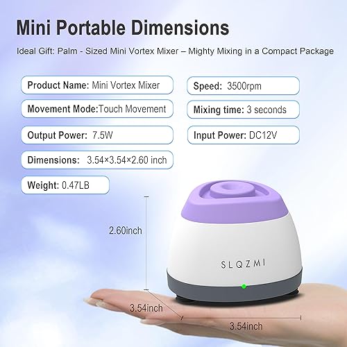 Miniatura 7 de Mezclador Mini Vórtice, Agitatedor de Esmalte de Uñas, Agitatedor de Pintura y Mezclador de Pintura para Esmalte en Gel, Pinturas Acrílicas, Púrpura