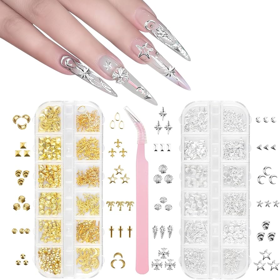 Amazon.co.jp: Madenia 600個 セット 3D ネイルパーツ：ネイルスタッズ