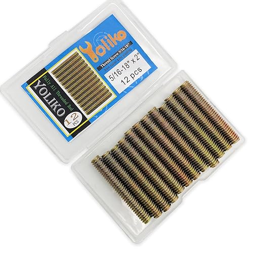 Miniatura 90 de 8 piezas de zinc plateado completamente roscado varilla de acero al carbono tornillo de rosca larga 5/16x3 para muebles jardín barandilla montaje