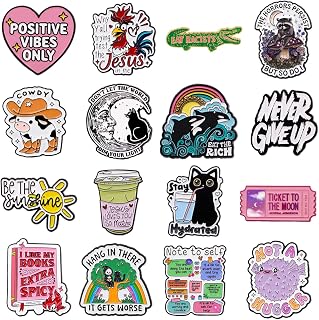 4/5/8/9/10/16/20 Pcs Cute Enamel Pins Set with Unique Design, Aesthetic Brooch Lapel Pin for Women, Kids, Student, Funny Pins for Backpacks and Expressive Hat Pins for Jackets, Bags and Hats