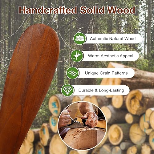 Miniatura 6 de Sofucor - Ventiladores de techo de 52 pulgadas con luces, ventilador de techo de madera sólida para interioresexteriores con control remoto, motor