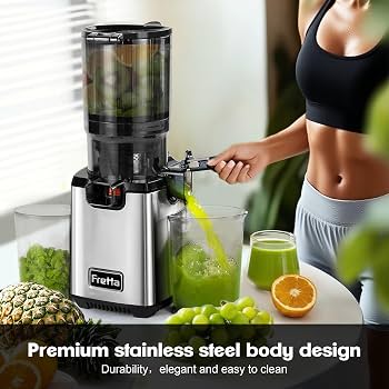 Fretta Juicer Machine,Cold Press Juicer W/ 5.3'' Feed Chute for