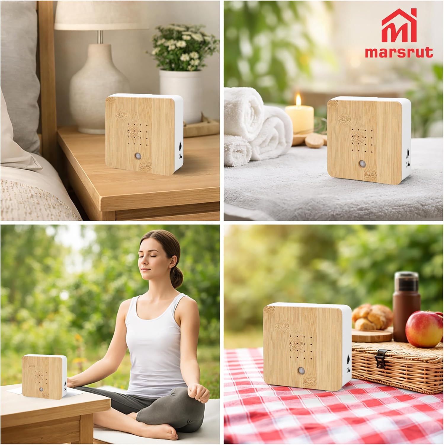 Singing Bird Song Box Machine, Bird Chirping Sound Device, Motion Sensor Activated Speaker with Natural Sounds, Nature Ambient Noise for Spa, Bathroom, Guest, Relaxation, Therapy & Sleeping, 4.7"