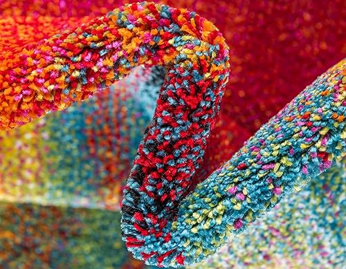 Miniatura 5 de Unique Loom colección Lyon - Alfombra abstracta y moderna, Polipropileno, Azul (multiblue)