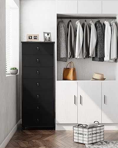 Miniatura 2 de Crestlive Products Cajonera alta, torre de almacenamiento de 7 cajones de tela, cómodas - Unidad organizadora vertical para dormitorio, pasillo,