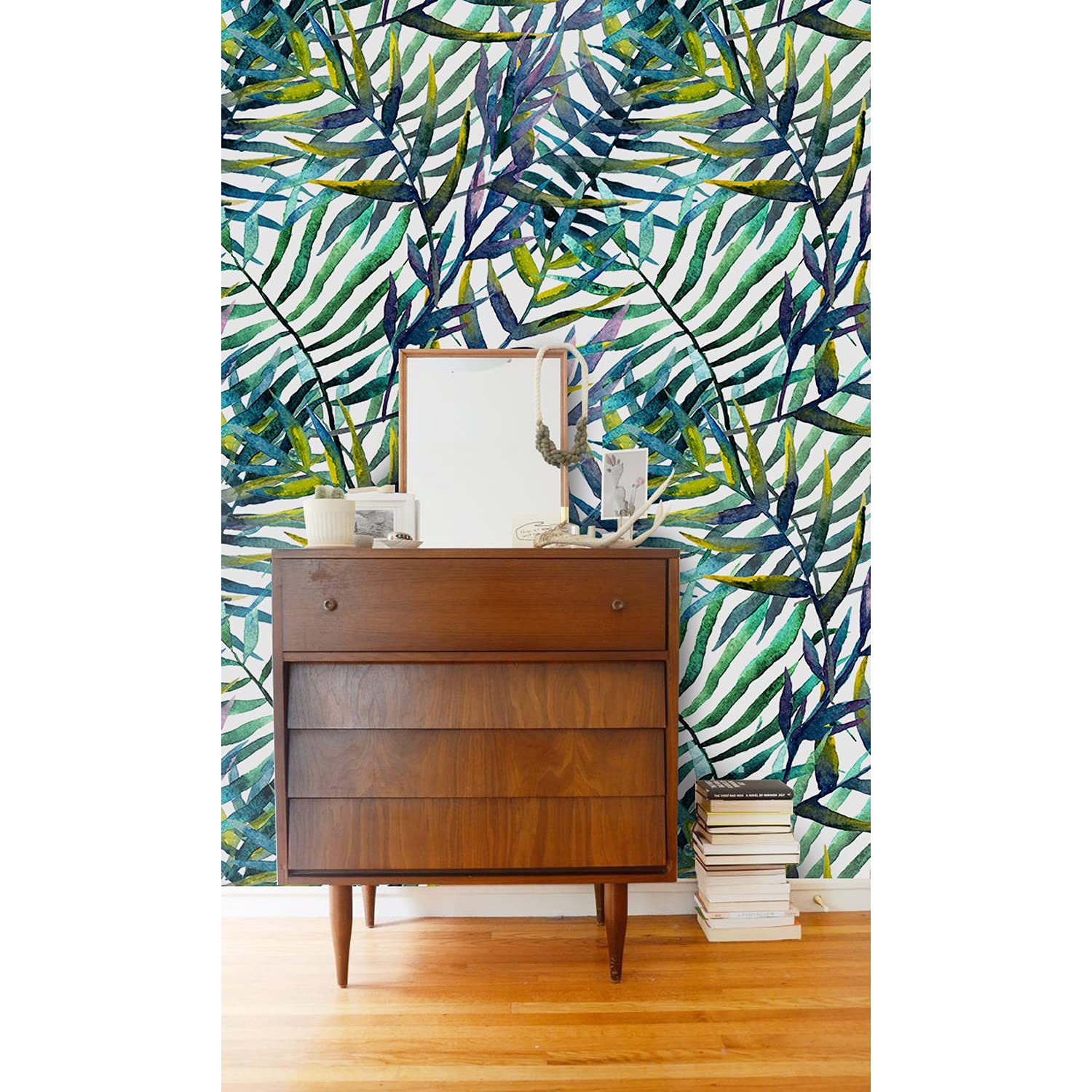 Papier peint feuilles abstraites 208x146cm Muralo pour décoration chambre