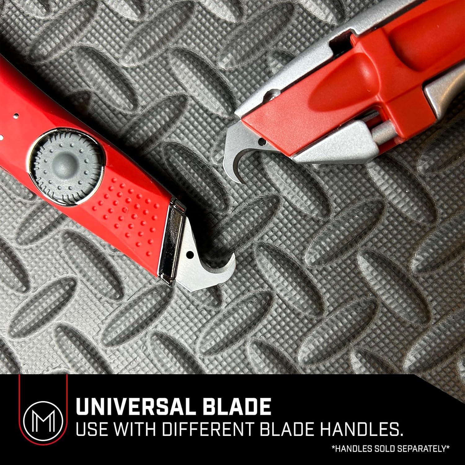 Mozart Universal Super Hook Utility Blade High-Carbon Ice Hardened Steel in Dispenser, Ideal for Roofing, Flooring, Carpet, Drywall, Foam and Other Similar Applications, Made in Germany (10 Pack)