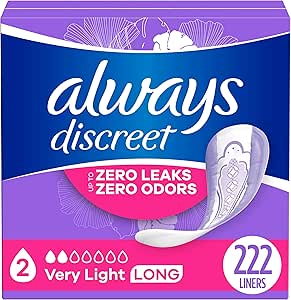 Always Discreet Incontinence Panty Liners for Women with Bladder Leaks