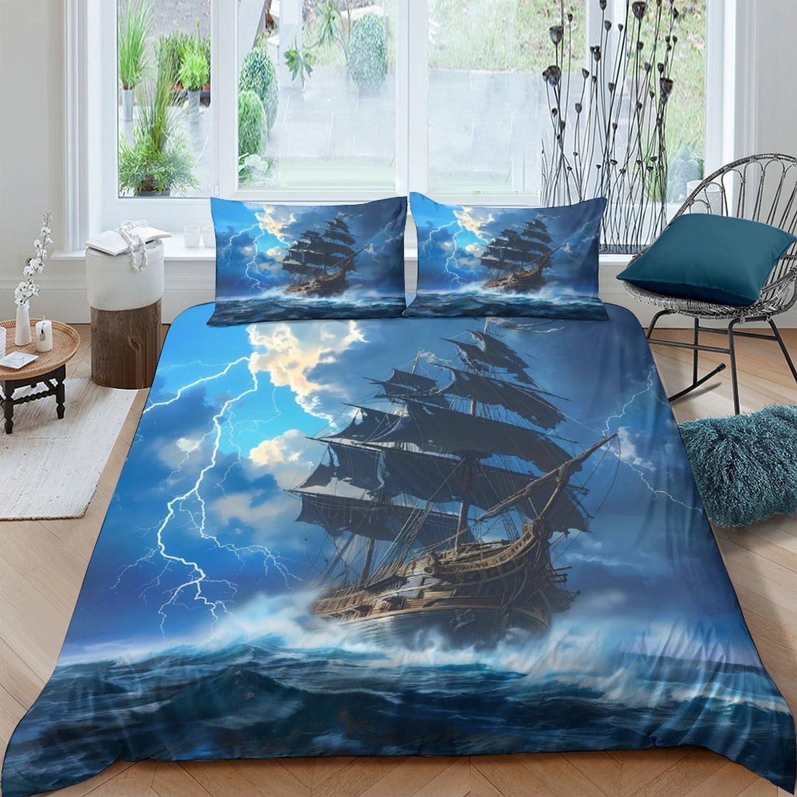 Linge de lit microfibre hypoallergénique respirant drap 3D dark