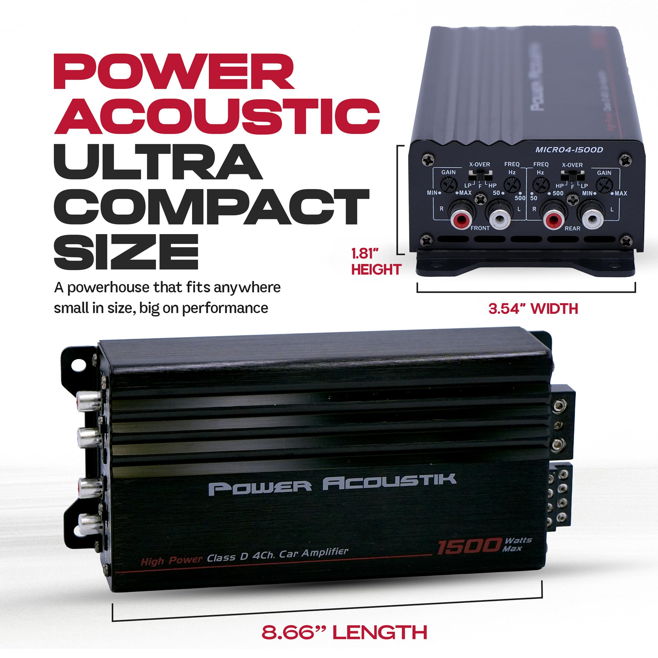 Amazon.co.jp: Power Acoustik 4チャンネルカーアンプ – 最大1500W