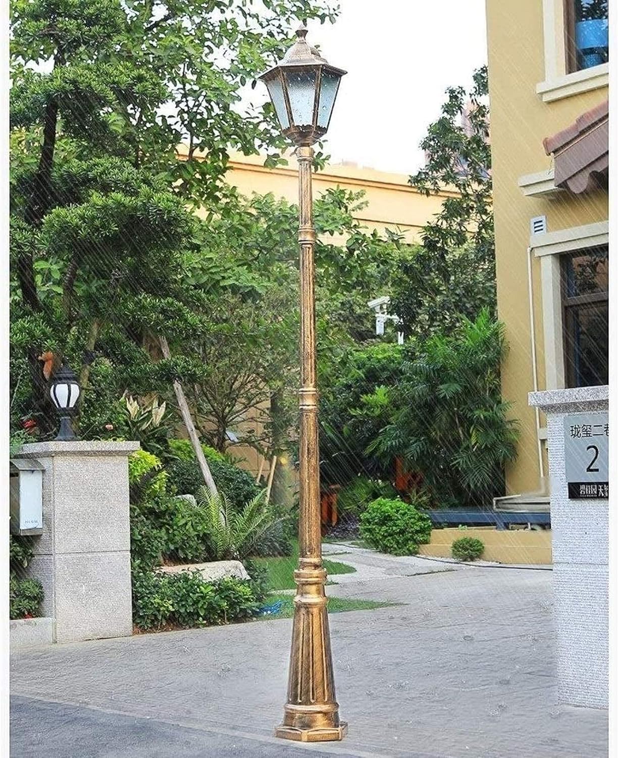 Outdoor Street Light Traditional Street Light High Post Landscape Street Light Outdoor Glass Garden Street Light E27 Pillar Light Decorative Patio Street Light
