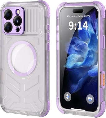 Frosted Purple Case for iPhone 16 Pro Max 6.9 inch | Waterproof Dustproof, Military-Grade Shockproof, Magnetic Wireless Charging, Full-Body Protective Phone Cover for Women Girl