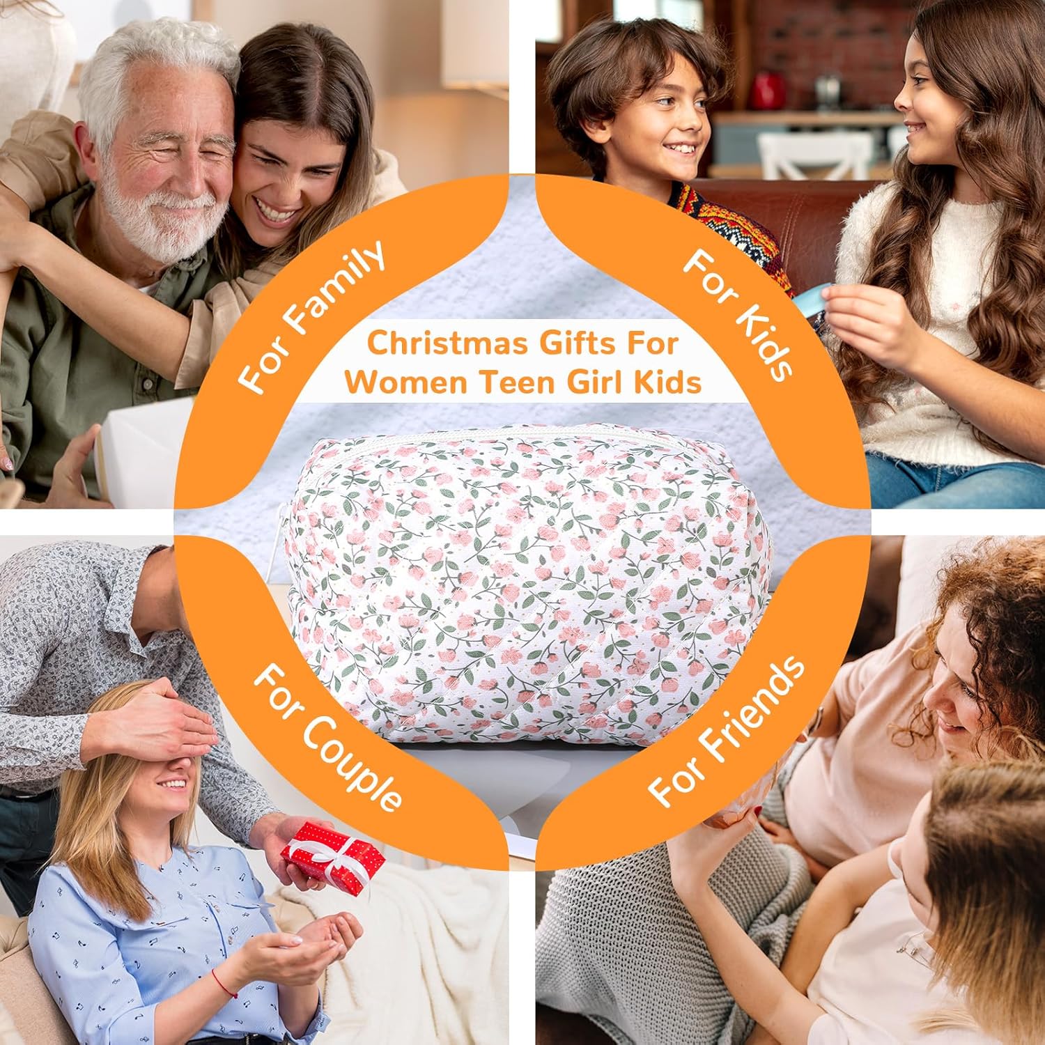 10 Pcs Cotton Quilted Makeup Bag Bulk Floral Cosmetic Pouch Gingham Make up Bag Coquette Aesthetic Makeup Pouch with Zipper Travel Portable Case Preppy Gifts for Women(Classic Style) - Image 7