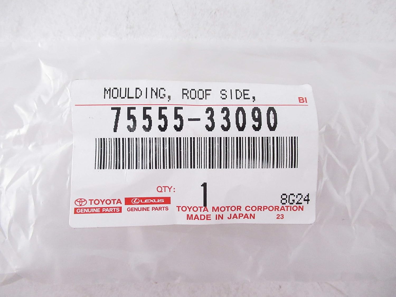 OEM Genuine Toyota Right (Passenger Side) Roof Side Molding 75555-33090 7555533090