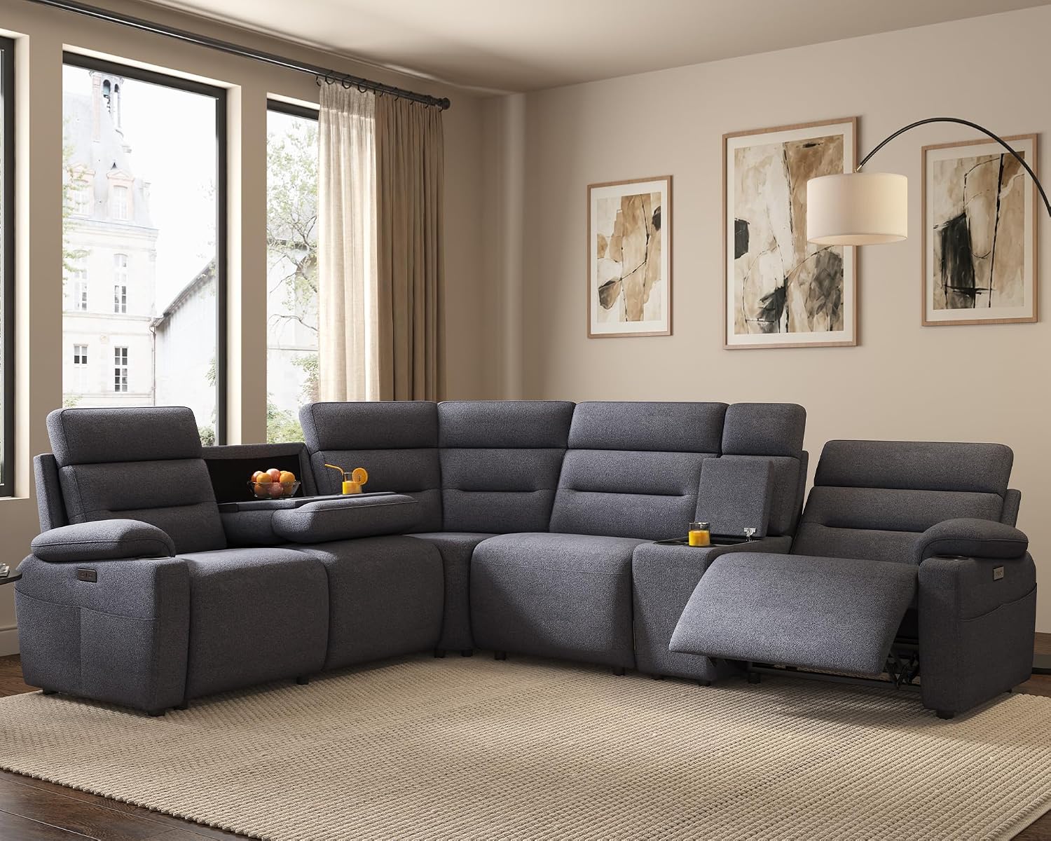 AMERLIFE L-Shaped Power Reclining Sectional Sofa Review: Dual Consoles and Storage