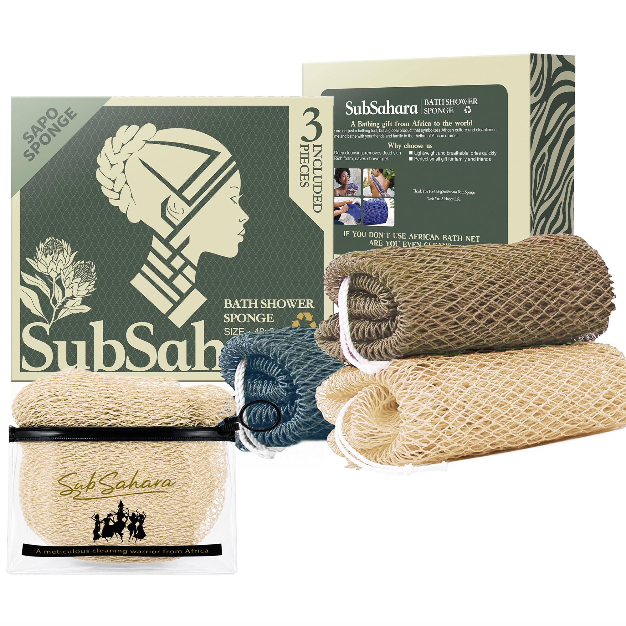 African Net Sponge - Exfoliating Body Scrubber (2 Pack) -22