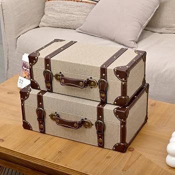 Amazon.com: DDECOR4SEASON Set of 2 Decorative Vintage Storage