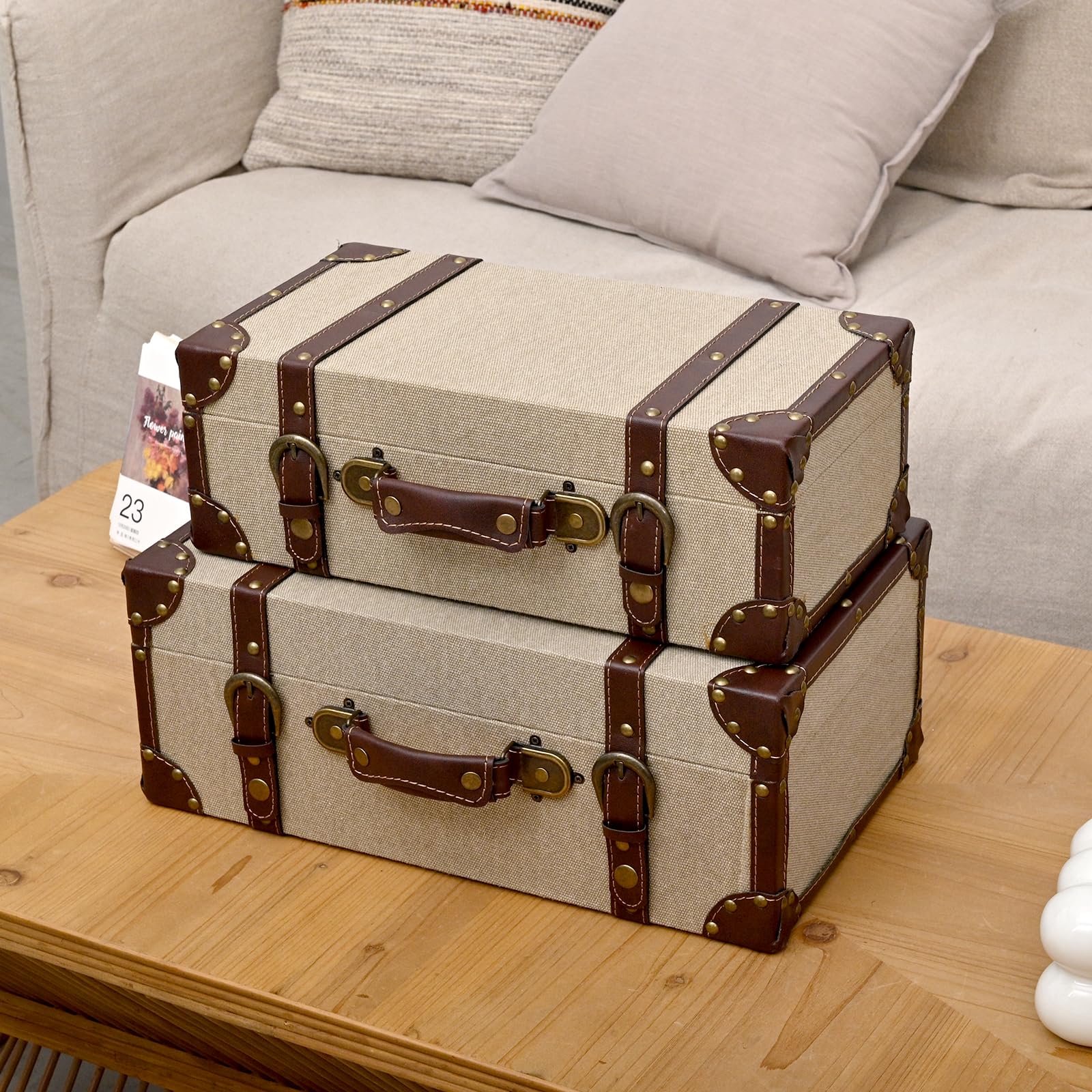 Amazon.com: DDECOR4SEASON Set of 2 Decorative Vintage Storage