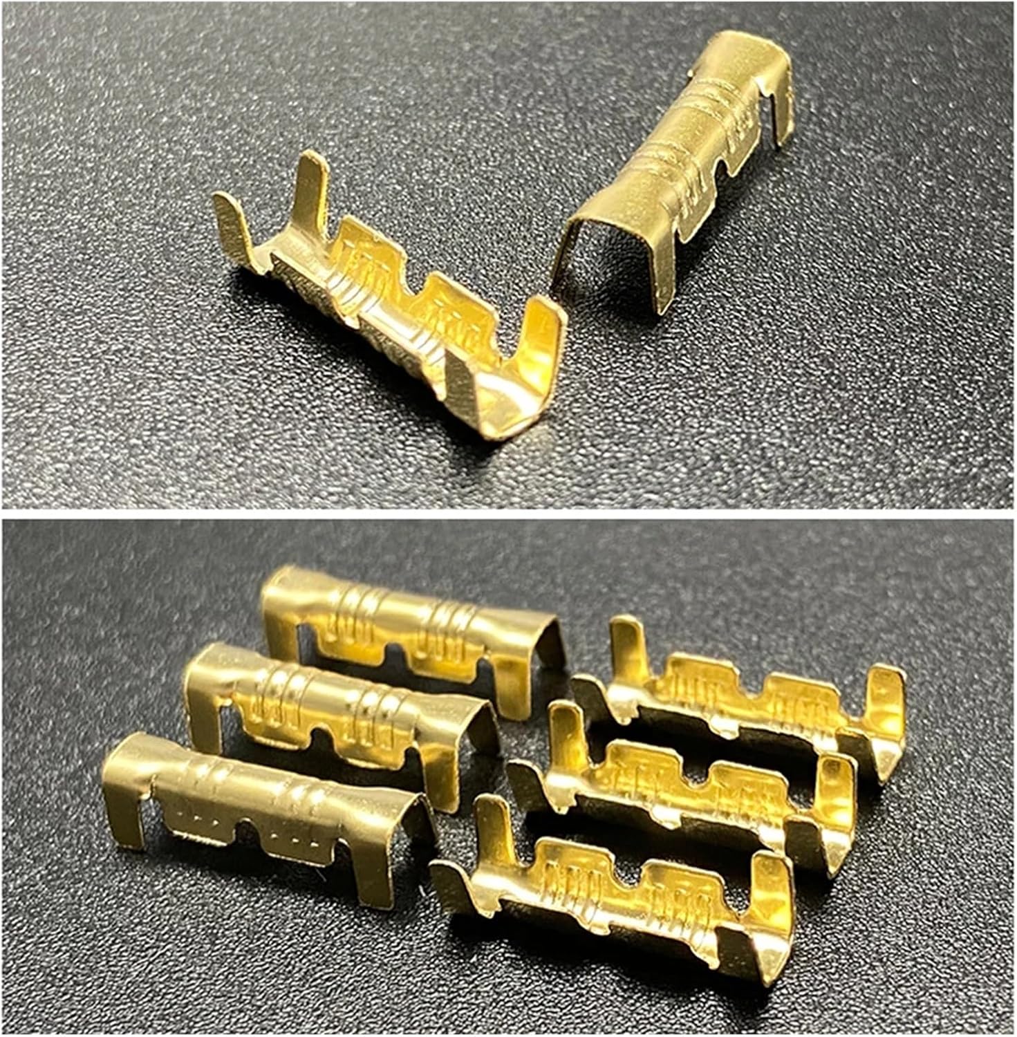 100/200Pcs Tab Cold Inserts Terminals 453 U Type 0.3-1.5mm2 Wire Connector Pressing Button Quick Connect Terminal(100Pcs)