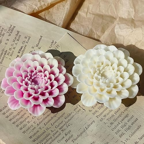 Molde de silicona de flor de dalia, moldes de silicona de flor de peonía 3D, molde de resina reutilizable para velas de bricolaje, cera de jabón,