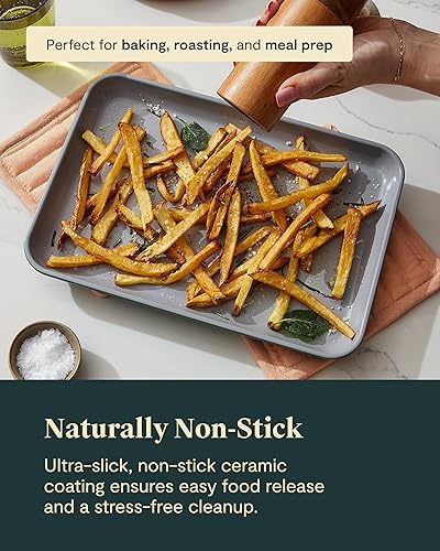 Miniatura 4 de Caraway Juego de mini utensilios para hornear, revestimiento de cerámica naturalmente antiadherente, no tóxico, juego de moldes compactos para