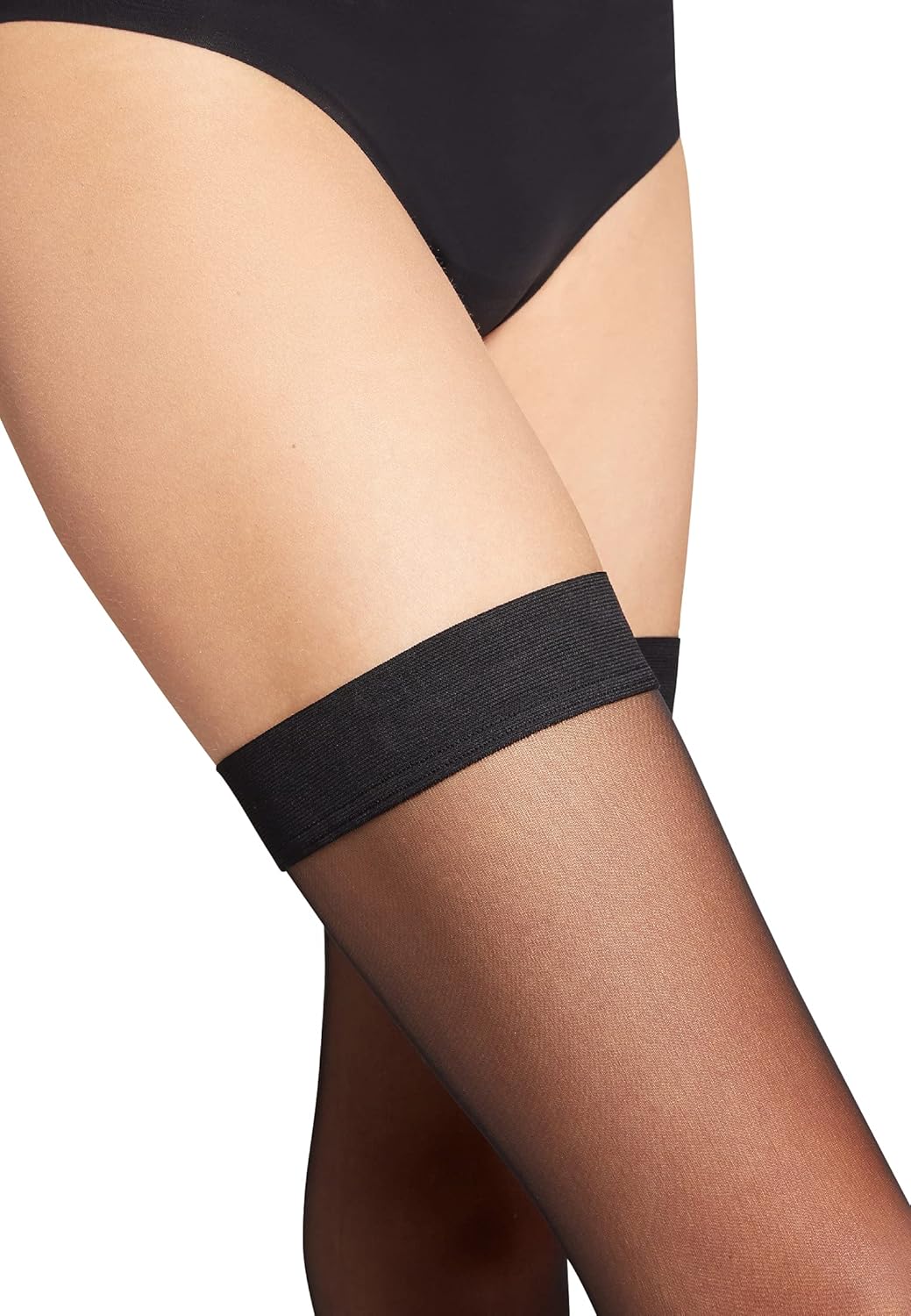Wolford Individual 10 Stay-Up Thigh Highs Black MD - Image 3