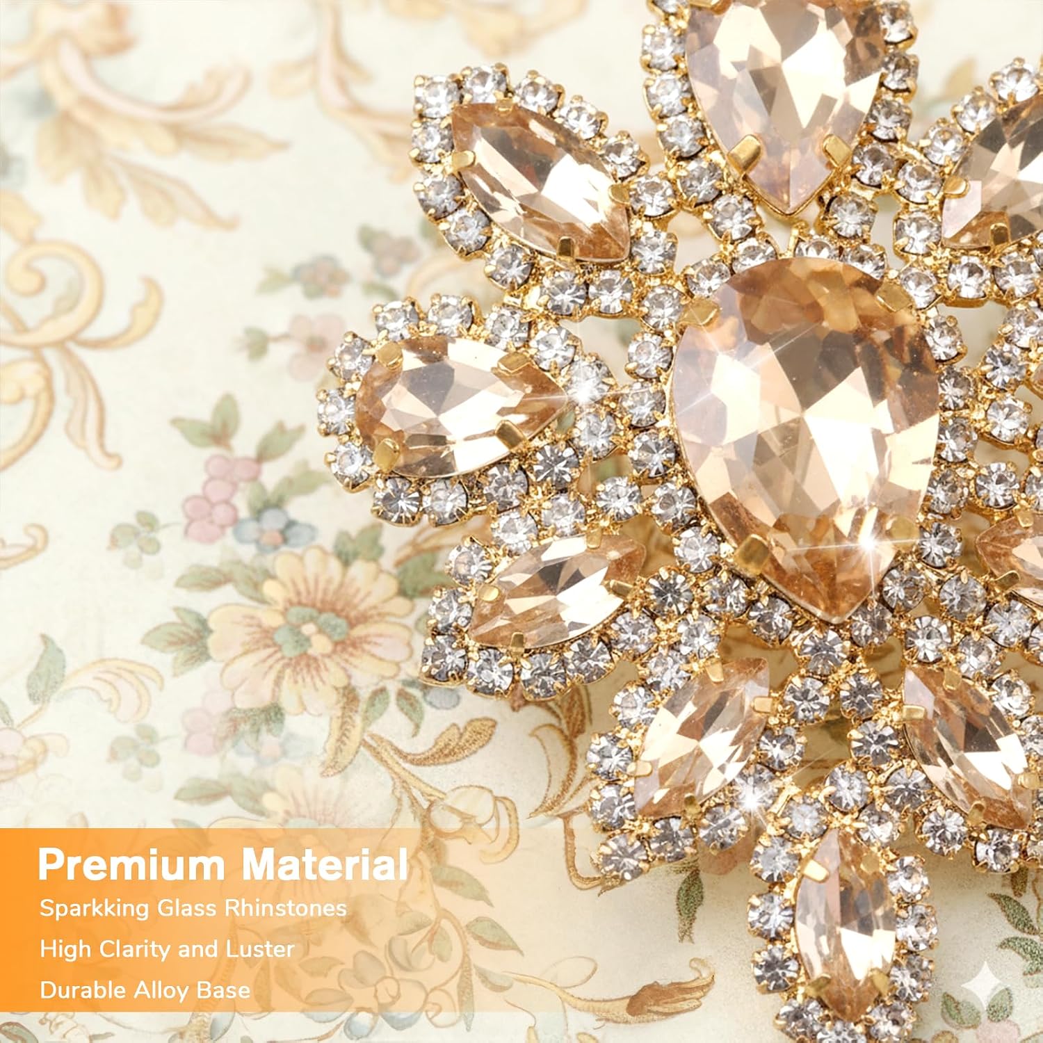 2pcs Rhinestone Applique Crystal Wedding Bridal Applique Teardrop Shape Rhinestone Patches Fancy Beaded Flower DIY Sewing Patch for Gifts Clothing Costume Clothes Shoes Decoration