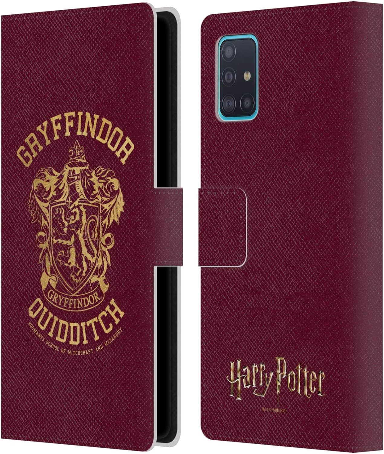 Head Case Designs Officially Licensed Harry Potter Gryffindor Quidditch Deathly Hallows X Leather Wallet Case Compatible with Samsung Galaxy A51 (2019)