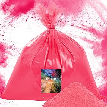 ARELUX Bright Watery Red Color Powder - 6lbs Bulk 2x3lb for Color Wars, Powder War & Fun Events | Durable Individual Packets, Vibrant Holi Powder for Gender Reveal, Run, Rangoli, Parties | Non-Toxic