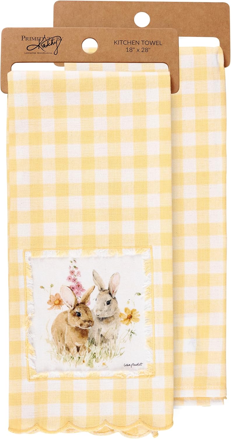 Primitives by Kathy Flower Bunnies Kitchen Towel