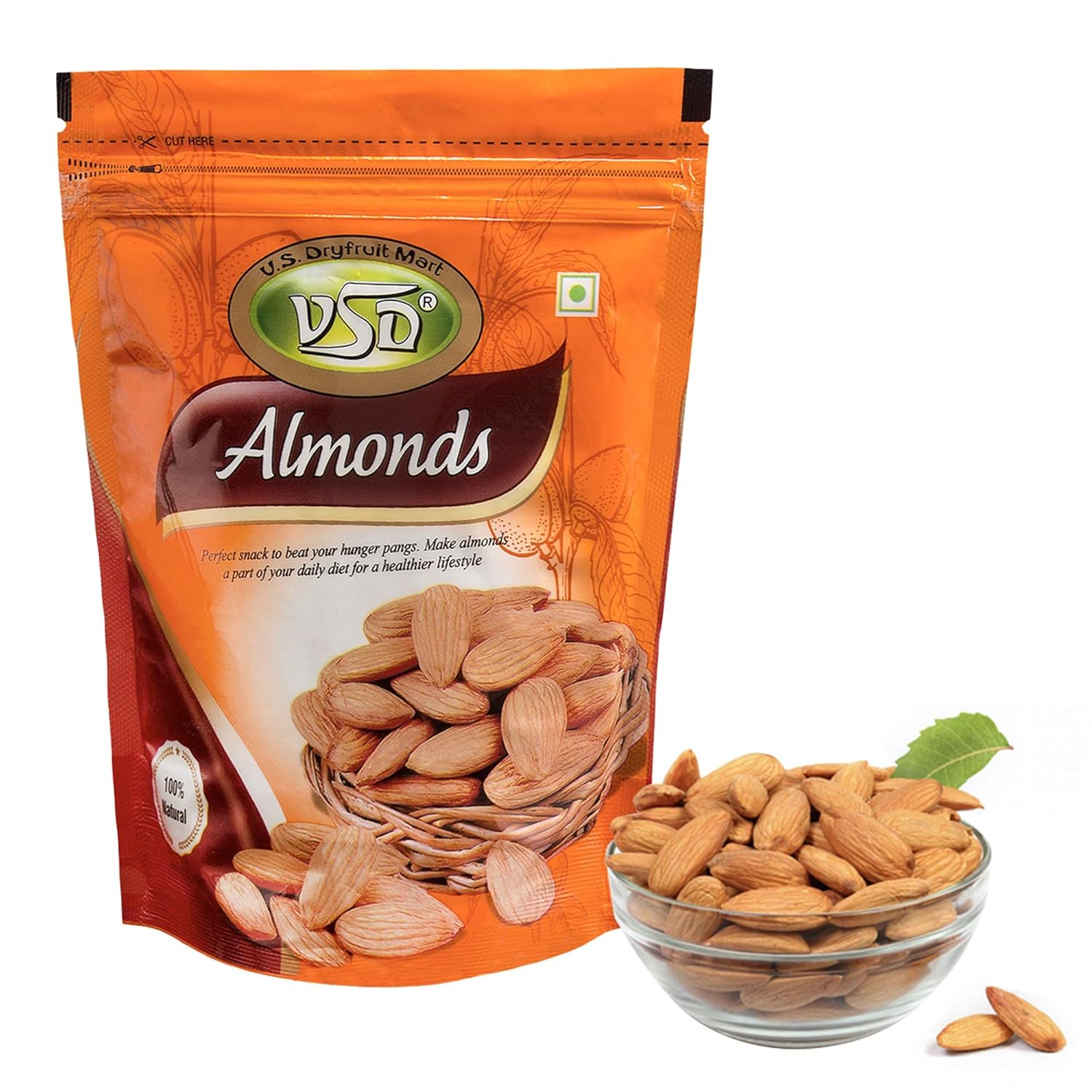 VSD Premium Natural California Almonds 250Gm | Badam Giri | Nutritious & Delicious High in Fiber & Boost Immunity | Dry Fr