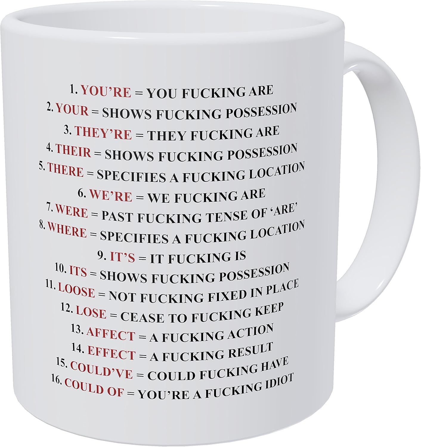 Up To 60% OFF Wampumtuk Grammar Police Expletive and Rude 11 Ounces Funny Coffee Mug