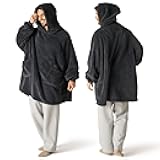 Bedsure Wearable Blanket Hoodie Mothers Day Gifts for Women, Warm Cozy Hoodie Blanket Sweatshirt for Adult Women Men, Charcoal, Oversized