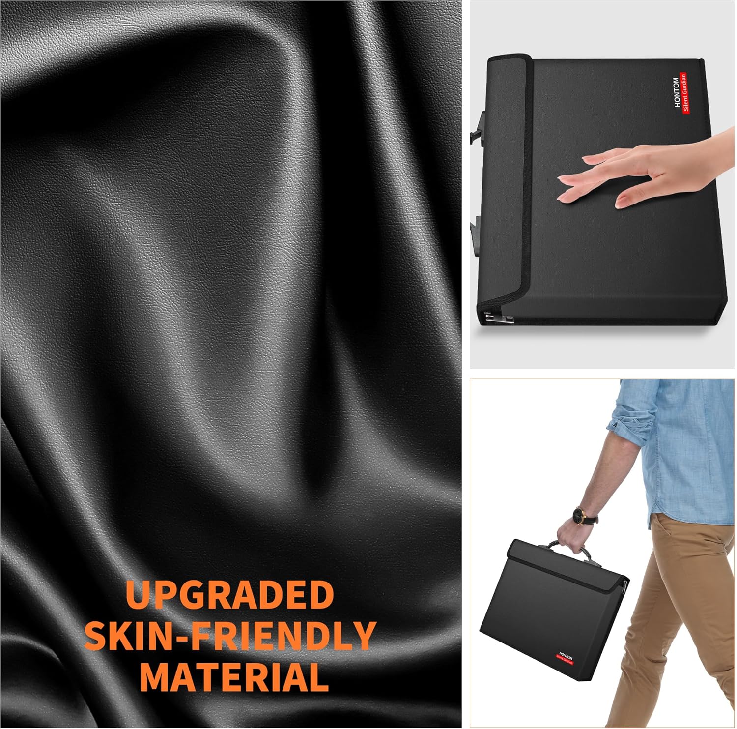 Hontom Fireproof Document Bag with 2 Pockets, 6400℉ Upgraded Material Fireproof Money Bag with Lid, Travel Home Fire Safe Storage Cash Pouch for Important Documents - Image 7