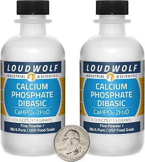 Calcium Phosphate Dibasic / 8 Ounces / 2 Bottles / 98+% Pure USP Food Grade/Fine Powder/USA